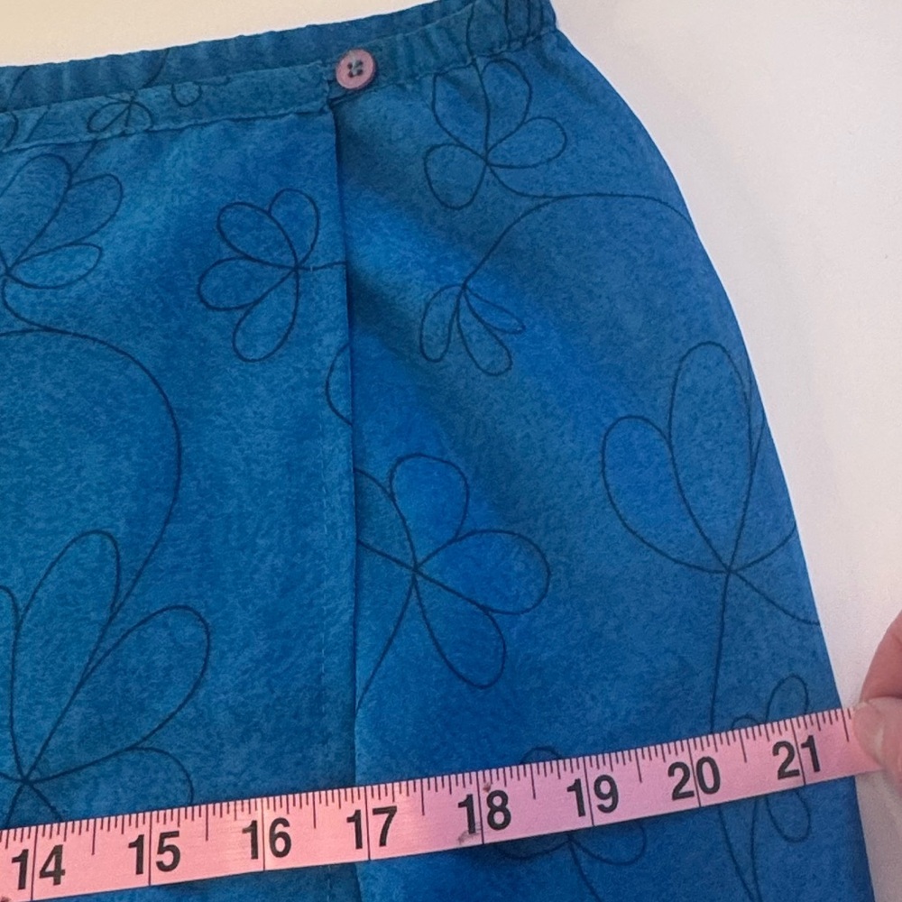 Mix Nouveau Blue Floral Wrap Maxi Skirt Size M - Picture 11 of 14
